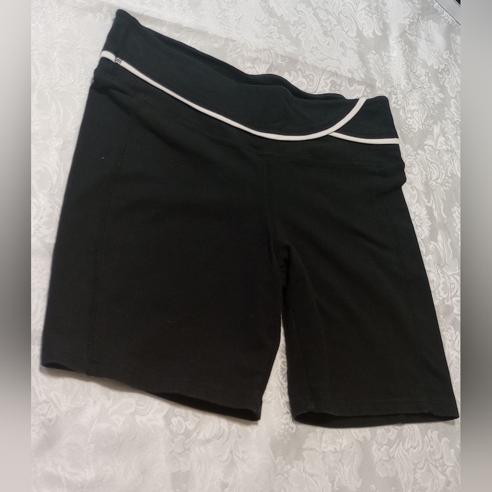 The Girls Black Bike Shorts with White Trim